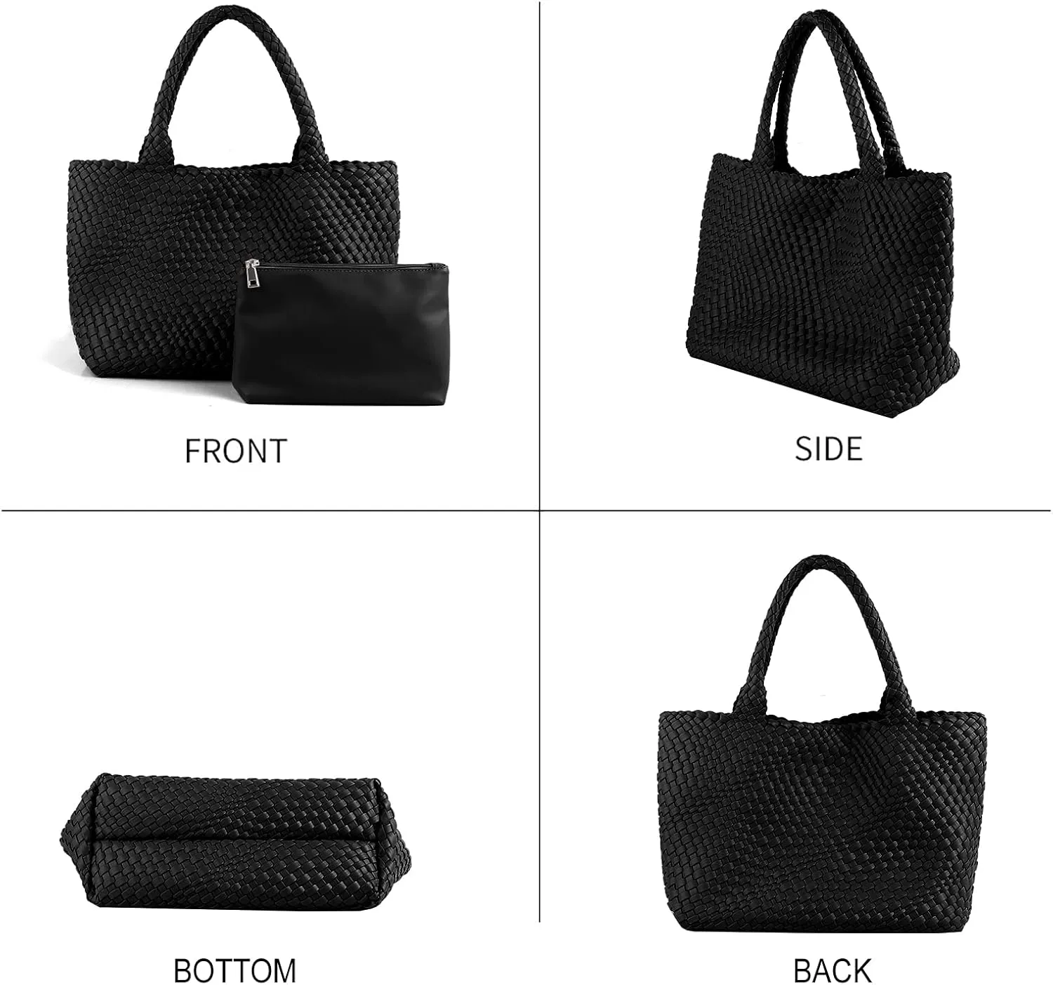Woven Tote Bag Womens Purse Woven Bags for Women Large Summer BeachTote Bags Vegan Leather Shoulder Handbags Travel Totes