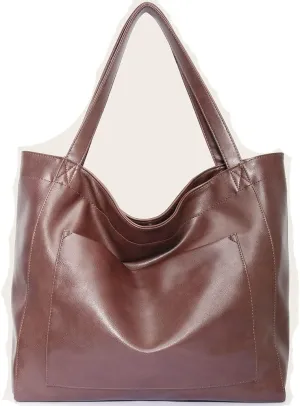 ZiMing Large Tote Bags Oversize Shoulder Bags Oil Wax Leather Handbags for Women Vintage Laptop Totes Weekender Bags