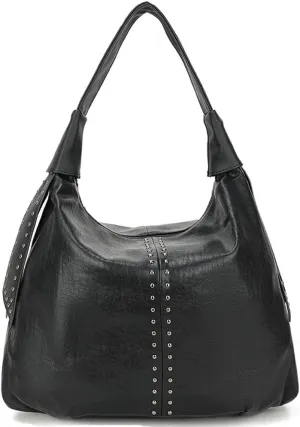 ZiMing Vintage Handbags Womens Single Shoulder Bag Tote Bag Vegan Leather Hobo Handbag Ladies Weekender Bag Rivet Totes Purse