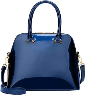 ZiMing Women Dome Satchel Bag Patent Leather Handbag Purse Top Handle Bag Ladies Shoulder Crossbody Bags Totes
